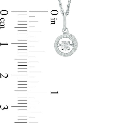 0.07 CT. T.W. Natural Diamond Frame Moving Pendant in Sterling Silver