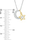 0.05 CT. T.W. Natural Diamond Crescent Moon and Star Pendant in Sterling Silver and 14K Gold Plate