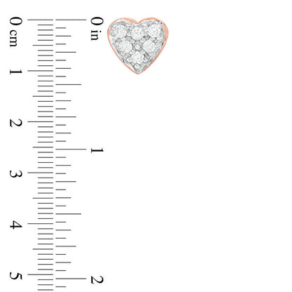 0.13 CT. T.W. Composite Diamond Heart Stud Earrings in 10K Rose Gold