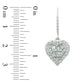 1 CT. T.W. Baguette and Round Diamond Heart Drop Earrings in 10K White Gold