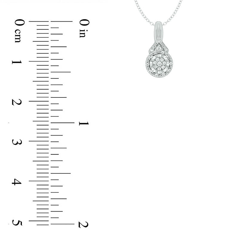 0.1 CT. T.W. Composite Natural Diamond Frame Chevron Pendant in Sterling Silver