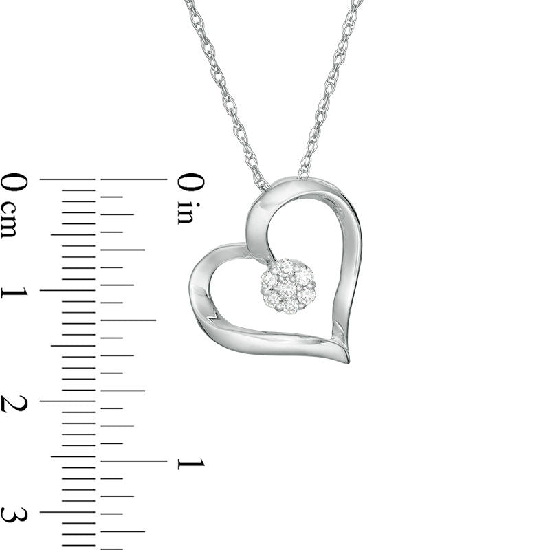 0.1 CT. T.W. Composite Natural Diamond Twist Heart Pendant in Sterling Silver
