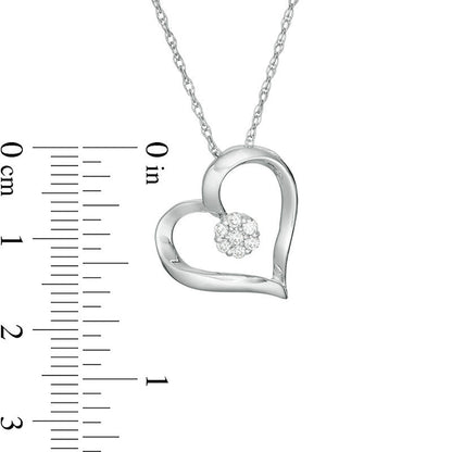 0.1 CT. T.W. Composite Natural Diamond Twist Heart Pendant in Sterling Silver