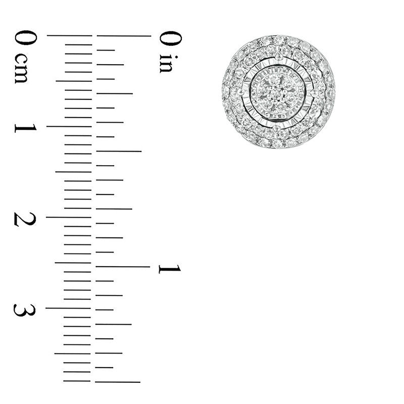 0.25 CT. T.W. Composite Diamond Double Frame Stud Earrings in 10K White Gold