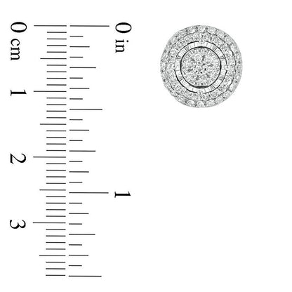 0.25 CT. T.W. Composite Diamond Double Frame Stud Earrings in 10K White Gold
