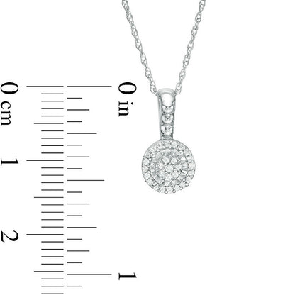 0.1 CT. T.W. Composite Natural Diamond Frame Beaded Pendant in 10K White Gold