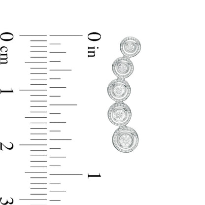 0.25 CT. T.W. Journey Diamond Crawler Vintage-Style Earrings in 10K White Gold