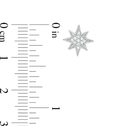 0.1 CT. T.W. Composite Diamond Starburst Stud Earrings in 10K White Gold