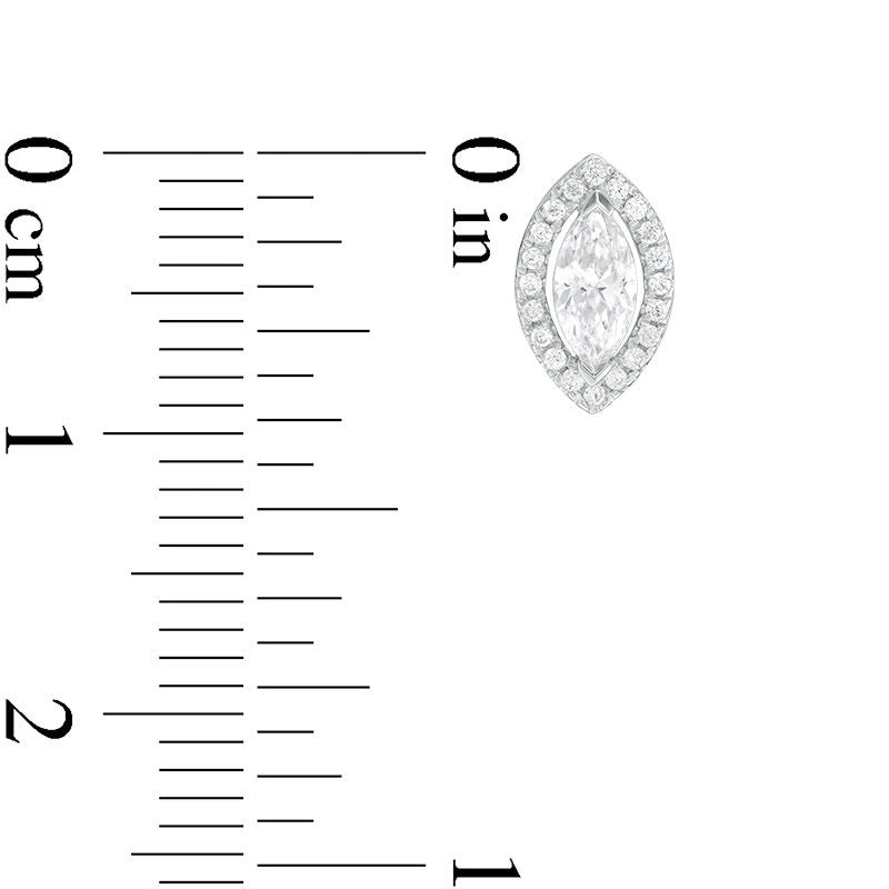 0.5 CT. T.W. Certified Marquise Diamond Frame Stud Earrings in 14K White Gold (I/I1)
