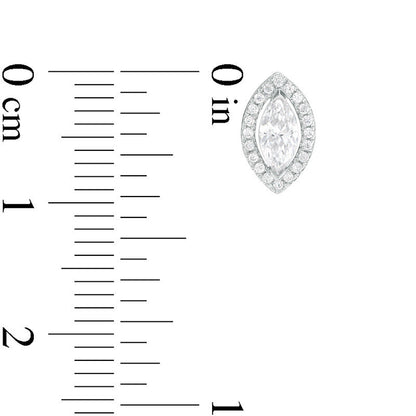 0.5 CT. T.W. Certified Marquise Diamond Frame Stud Earrings in 14K White Gold (I/I1)