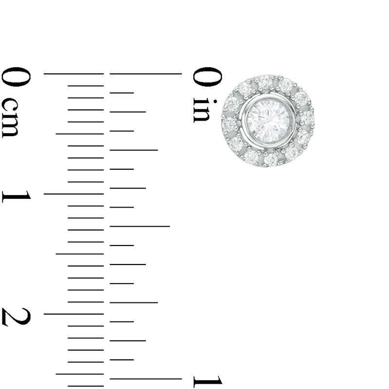 0.5 CT. T.W. Certified Diamond Frame Stud Earrings in 14K White Gold (I/I1)