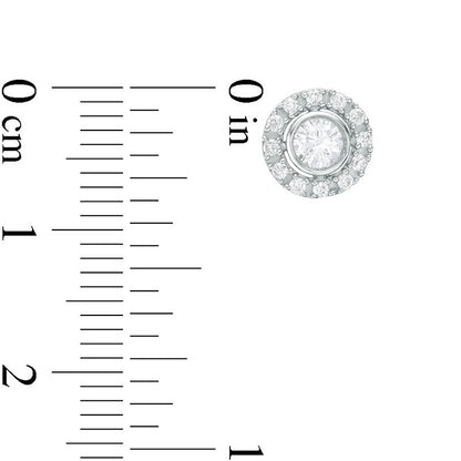 0.5 CT. T.W. Certified Diamond Frame Stud Earrings in 14K White Gold (I/I1)