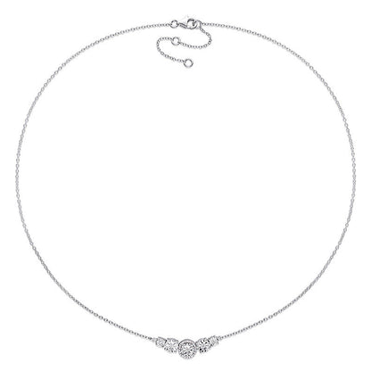 0.17 CT. T.W. Natural Diamond Curve Necklace in Sterling Silver - 17"
