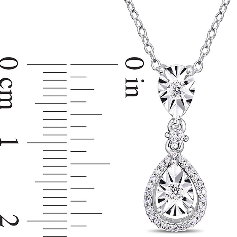 0.2 CT. T.W. Natural Diamond Pendant Necklace in Sterling Silver
