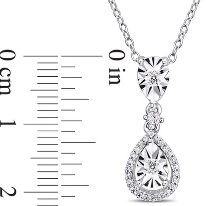 0.2 CT. T.W. Natural Diamond Pendant Necklace in Sterling Silver