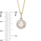 8.0 - 8.5mm Cultured Akoya Pearl and 0.13 CT. T.W. Natural Diamond Frame Drop Pendant in 14K Gold