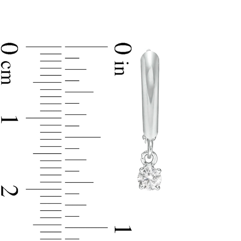 0.25 CT. T.W. Certified Diamond Solitaire Leverback Earrings in 14K White Gold (I/VS2)
