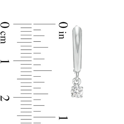 0.25 CT. T.W. Certified Diamond Solitaire Leverback Earrings in 14K White Gold (I/VS2)