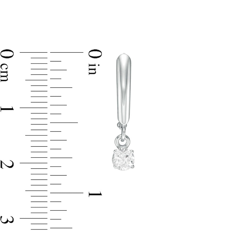 0.5 CT. T.W. Certified Diamond Solitaire Leverback Earrings in 14K White Gold (I/VS2)