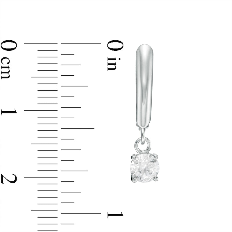 0.75 CT. T.W. Certified Diamond Solitaire Leverback Earrings in 14K White Gold (I/VS2)
