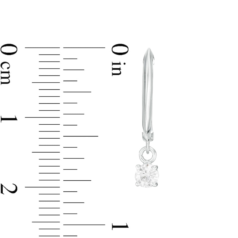 0.33 CT. T.W. Certified Diamond Solitaire Drop Hoop Earrings in 14K White Gold (I/VS2)