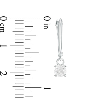 0.75 CT. T.W. Certified Diamond Solitaire Drop Hoop Earrings in 14K White Gold (I/VS2)