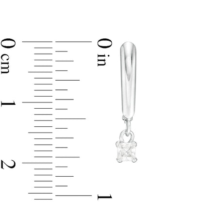 0.25 CT. T.W. Certified Princess-Cut Diamond Solitaire Leverback Earrings in 14K White Gold (I/VS2)