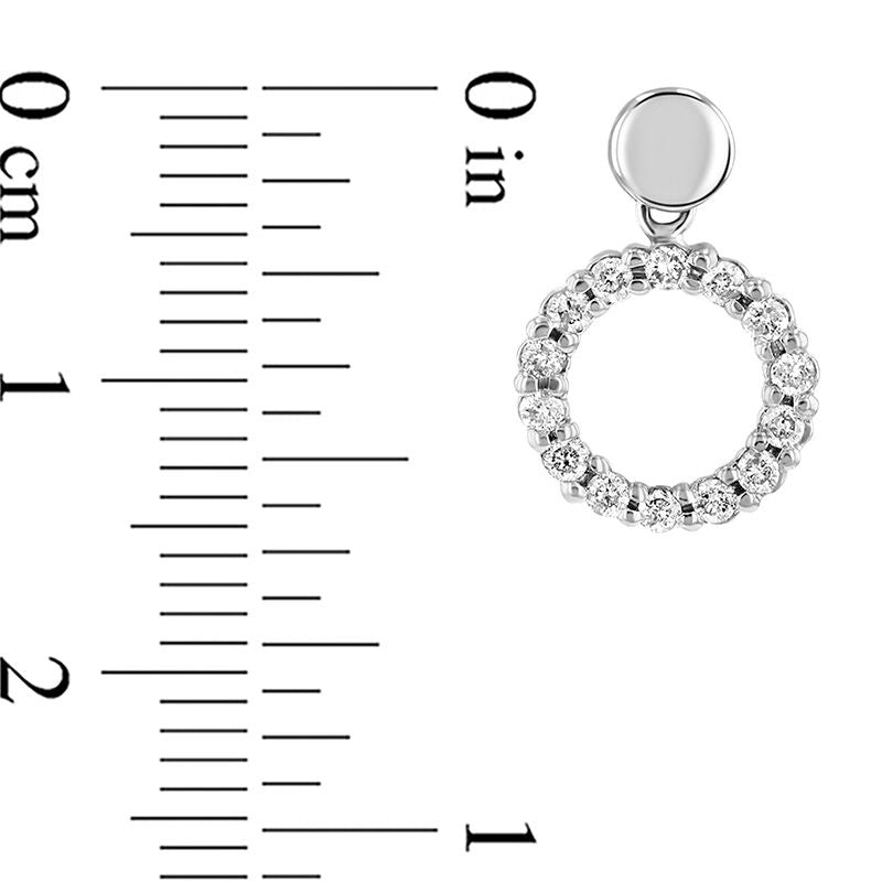 0.5 CT. T.W. Diamond Open Circle Drop Earrings in 14K White Gold