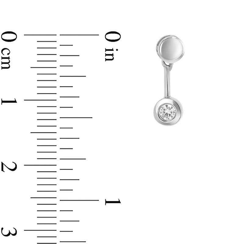 0.17 CT. T.W. Diamond Bezel-Set Solitaire Pendulum Drop Earrings in 14K White Gold