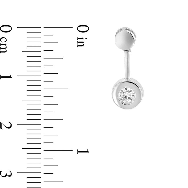 0.25 CT. T.W. Diamond Bezel-Set Solitaire Pendulum Drop Earrings in 14K White Gold