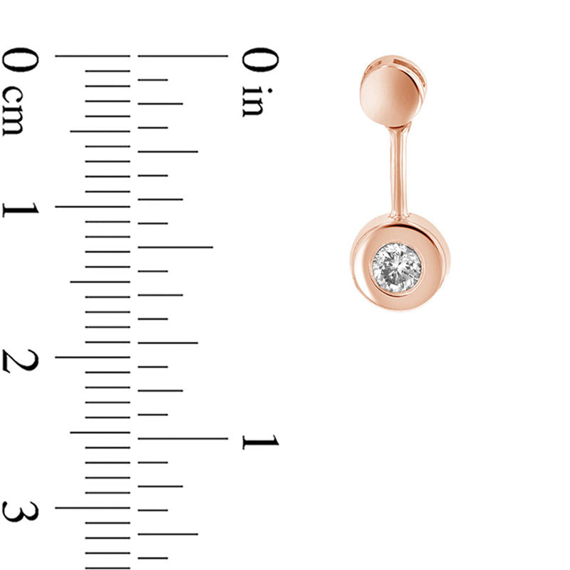 0.25 CT. T.W. Diamond Bezel-Set Solitaire Pendulum Drop Earrings in 14K Rose Gold