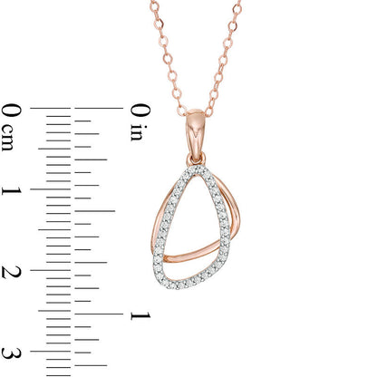 0.13 CT. T.W. Natural Diamond Geometric Outline Pendant in 10K Rose Gold