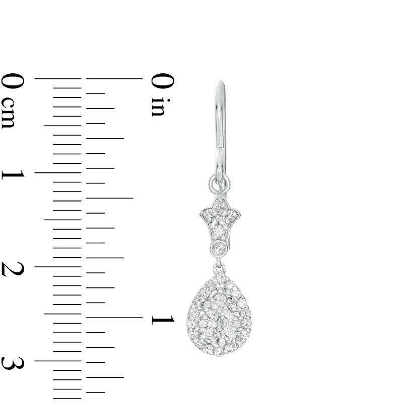 0.5 CT. T.W. Composite Diamond Teardrop Earrings in 10K White Gold