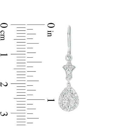 0.5 CT. T.W. Composite Diamond Teardrop Earrings in 10K White Gold