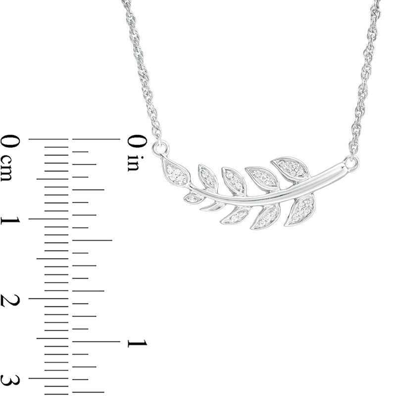 0.07 CT. T.W. Natural Diamond Vine Necklace in Sterling Silver