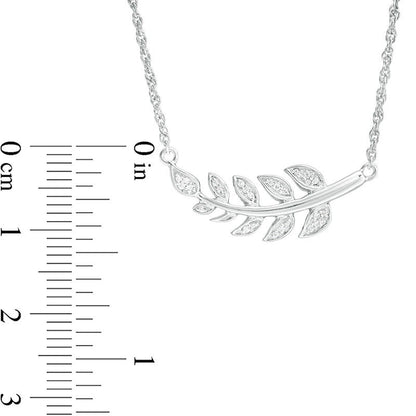 0.07 CT. T.W. Natural Diamond Vine Necklace in Sterling Silver