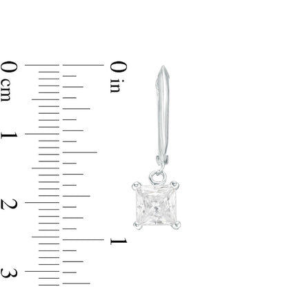 1.38 CT. T.W. Certified Princess-Cut Diamond Solitaire Drop Earrings in 14K White Gold (I/VS2)