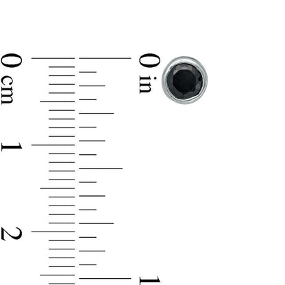 0.5 CT. T.W. Enhanced Black Diamond Bezel-Set Solitaire Stud Earrings in 10K White Gold