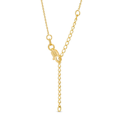 Small Bead Cross Necklace in 14K Gold