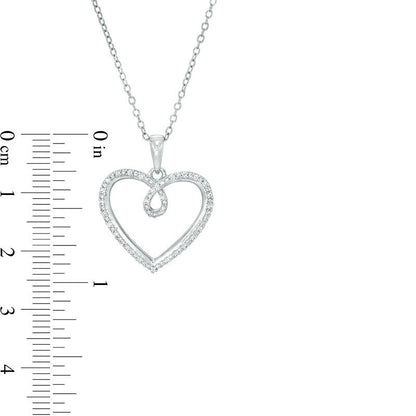 0.1 CT. T.W. Natural Diamond Heart Loop Pendant in Sterling Silver