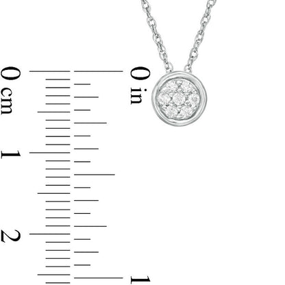 0.13 CT. T.W. Composite Natural Diamond Circle Pendant in 10K White Gold