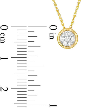 0.13 CT. T.W. Composite Natural Diamond Circle Pendant in 10K Yellow Gold