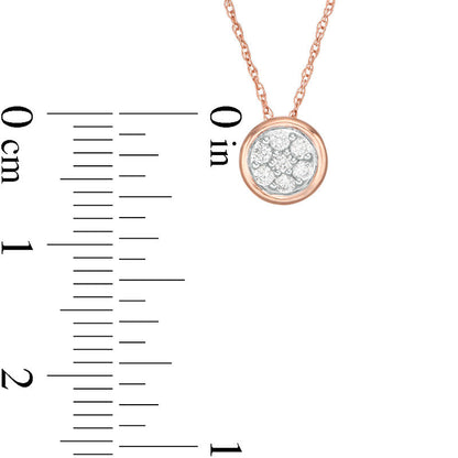0.13 CT. T.W. Composite Natural Diamond Circle Pendant in 10K Rose Gold
