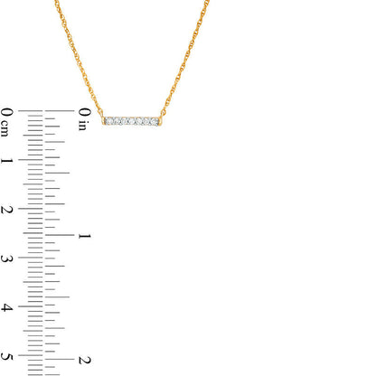 0.07 CT. T.W. Natural Diamond Bar Necklace in 10K Yellow Gold - 17.5"