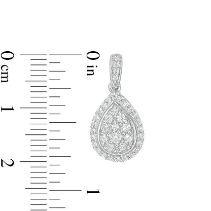 0.75 CT. T.W. Composite Diamond Teardrop-Shaped Frame Drop Earrings in 10K White Gold