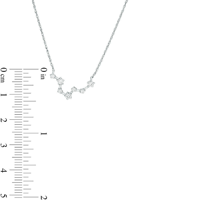 0.2 CT. T.W. Natural Diamond Pisces Constellation Necklace in Sterling Silver
