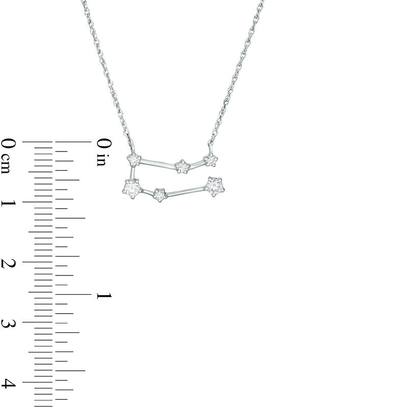 0.2 CT. T.W. Natural Diamond Gemini Constellation Necklace in Sterling Silver