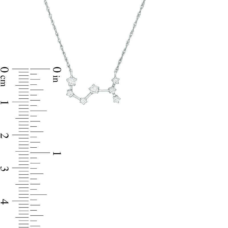 0.2 CT. T.W. Natural Diamond Scorpio Constellation Necklace in Sterling Silver
