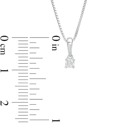 0.1 CT. T.W. Natural Clarity Enhanced Solitaire with Heart Prongs Pendant in 10K White Gold