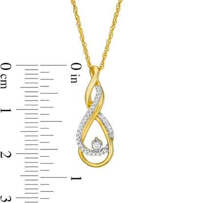 0.1 CT. T.W. Natural Diamond Twist Infinity Pendant in 10K Yellow Gold